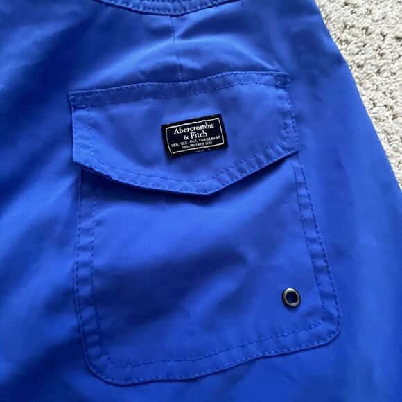 Abercrombie & Fitch Mens Royal Blue Swim Trunks Board Shorts Sz 28 Beach Mesh - Picture 6 of 8